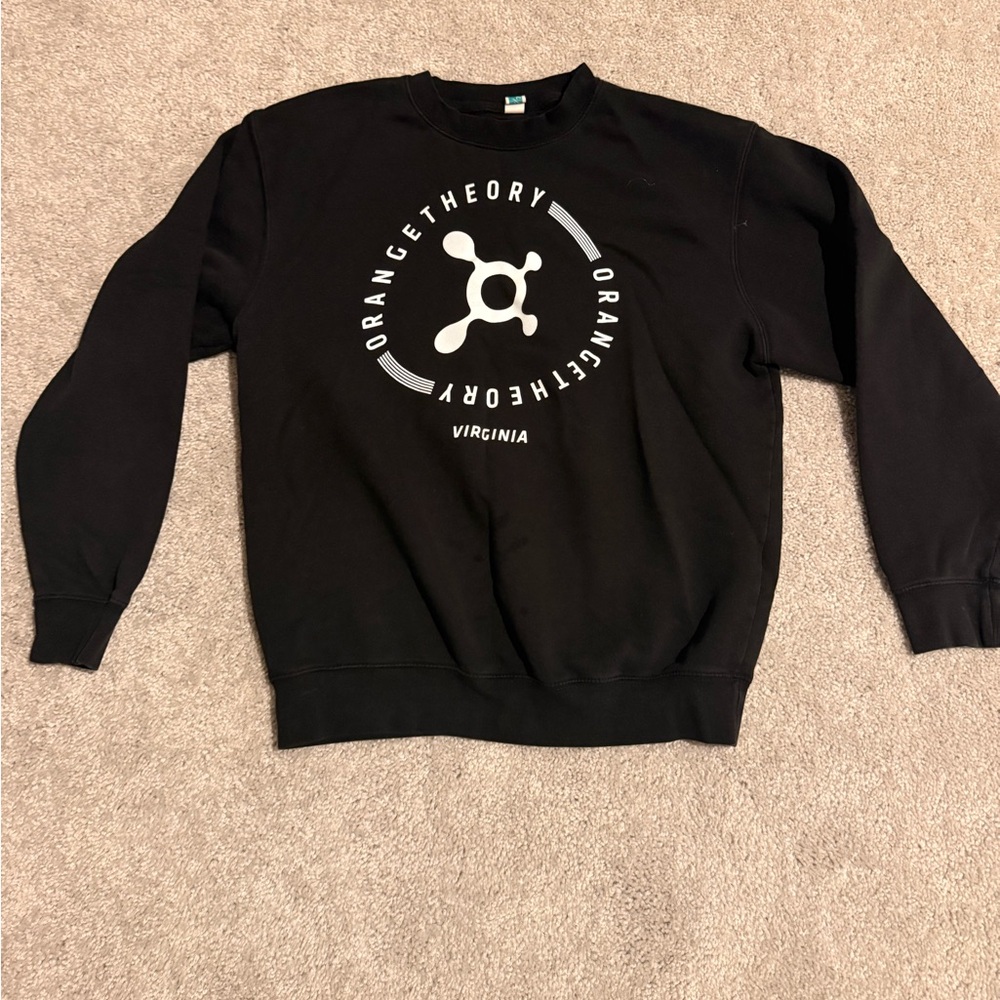 Orangetheory Black Crewneck Sweatshirt with White Logo